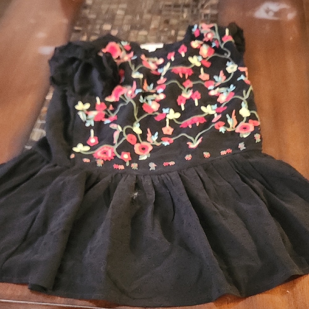 Rebellion Black Dress with Colorful Floral Embroidery